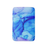 Tapis De Bain Abstrait Bleu Violet Fentes Contemporaines (Devant (Vertical))
