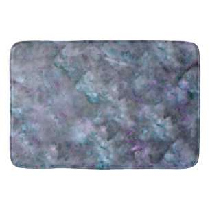 Tapis De Bain Abstrait bleu violet turquoise quartz marbre grani