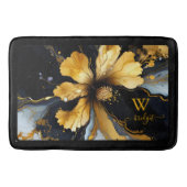 Tapis De Bain abstrait chic noir floral (Devant)