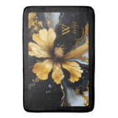 Tapis De Bain abstrait chic noir floral (devant Vertical)