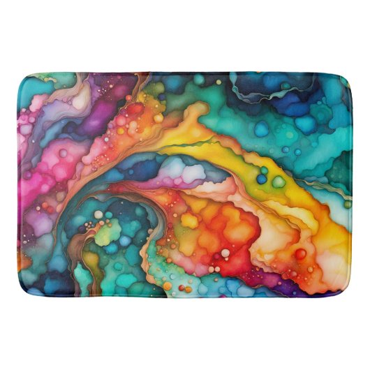 Tapis de bain abstrait coloré (Devant)