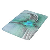 Tapis De Bain Abstrait De Bleu, Art Fractal Moderne (Angle)