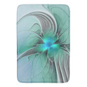 Tapis De Bain Abstrait De Bleu, Art Fractal Moderne (devant Vertical)