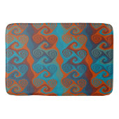 Tapis De Bain Abstrait de tourbillon orange et turquoise (Devant)