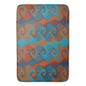 Tapis De Bain Abstrait de tourbillon orange et turquoise (devant Vertical)