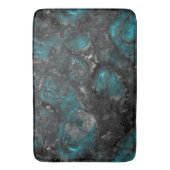 Tapis De Bain Abstrait en pierre d'argent et de turquoise (devant Vertical)