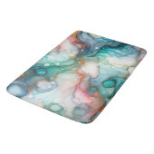 Tapis De Bain Abstrait en rose, sarcelle, bleu et or (Angle)