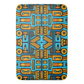 Tapis De Bain Abstrait Figuratif Gras Bleu Orange (devant Vertical)