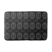 Tapis De Bain Abstrait Floral Noir Et Argent (Devant)