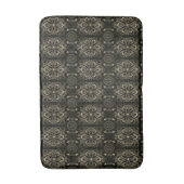 Tapis De Bain Abstrait Floral Noir Et Or (Devant (Vertical))