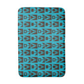 Tapis De Bain Abstrait Géométrique Fleur Bleu (Devant (Vertical))