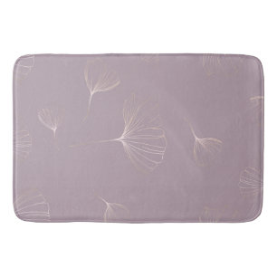 Tapis De Bain Abstrait Ginkgo Biloba Rose Botanique Or