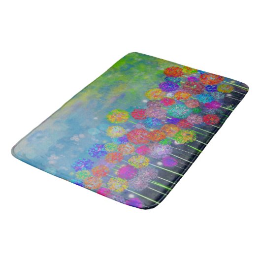 Tapis De Bain Abstrait impressioniste champ de fleurs douche cu (Angle)