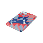 Tapis De Bain abstrait imprimé rouge blanc et bleu (Angle)
