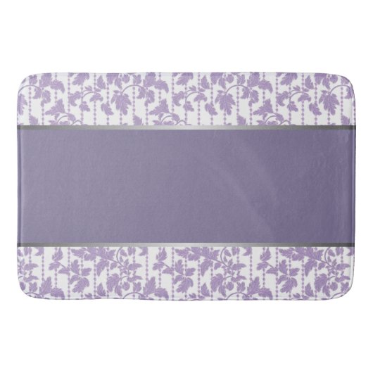 Tapis de bain abstrait lavande et argent (Devant)
