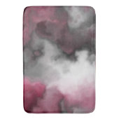 Tapis De Bain Abstrait marbré rose, blanc et gris (devant Vertical)