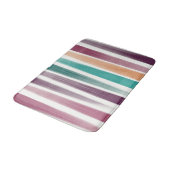 Tapis De Bain Abstrait Marsala violet Turquoise Brush strokies (Angle)