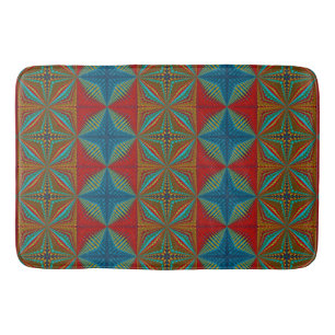 Tapis De Bain Abstrait moderne Aztec Sud-Ouest Aztec Turquoise R