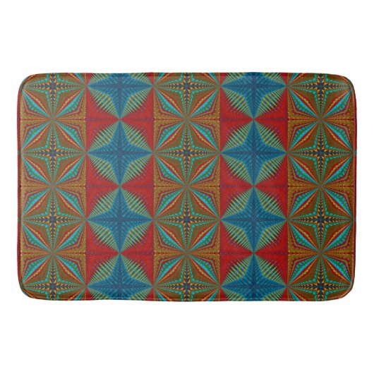 Tapis De Bain Abstrait moderne Aztec Sud-Ouest Aztec Turquoise R (Devant)