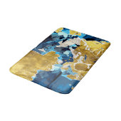 Tapis De Bain Abstrait, moderne, collage, or, bleu marine (Angle)