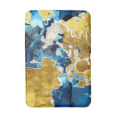 Tapis De Bain Abstrait, moderne, collage, or, bleu marine (Devant (Vertical))