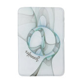 Tapis De Bain Abstrait moderne Fractal Blue Turquoise Grey Nom (Devant (Vertical))