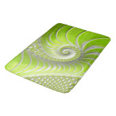 Tapis De Bain Abstrait Moderne Lime Green Spiral Fractal (Angle)
