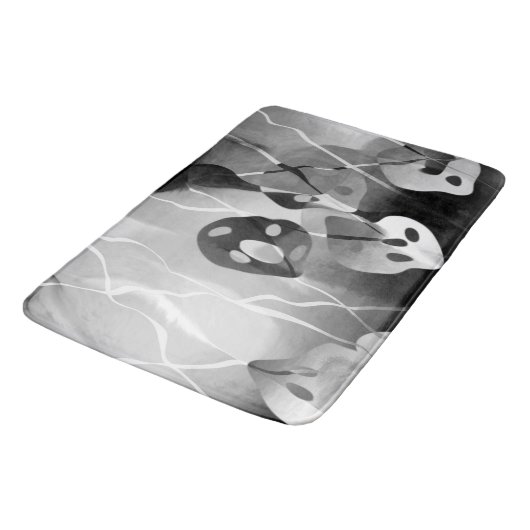 Tapis De Bain Abstrait moderne noir et blanc (Angle)