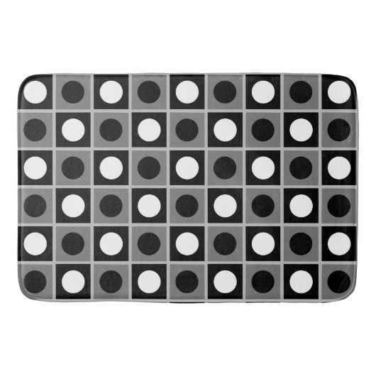 Tapis De Bain Abstrait moderne noir gris & blanc (Devant)