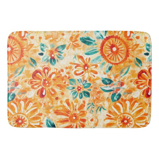 Tapis De Bain Abstrait Motif Sunny Orange Douche rideau (Devant)