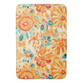 Tapis De Bain Abstrait Motif Sunny Orange Douche rideau (devant Vertical)