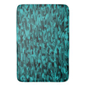 Tapis De Bain Abstrait Motif Turquoise Noir (devant Vertical)