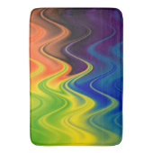 Tapis De Bain Abstrait Multicolore Ondulé (devant Vertical)