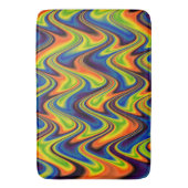 Tapis De Bain Abstrait Multicolore Ondulé (devant Vertical)