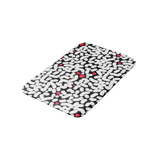 Tapis De Bain Abstrait noir blanc (Angle)