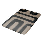 Tapis de bain abstrait noir et beige (Angle)