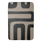Tapis de bain abstrait noir et beige (devant Vertical)
