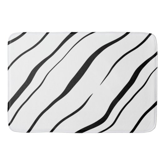 Tapis De Bain Abstrait noir et blanc (Devant)