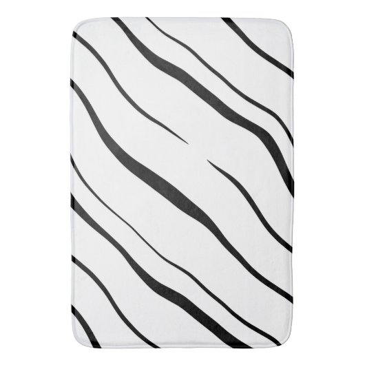 Tapis De Bain Abstrait noir et blanc (devant Vertical)