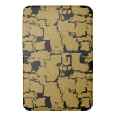 Tapis De Bain Abstrait Noir Et Or (devant Vertical)