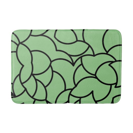 Tapis De Bain Abstrait noir et vert (Devant)