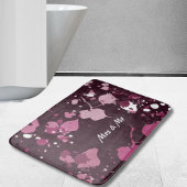 Tapis De Bain Abstrait Pink Paint Splter Drops
