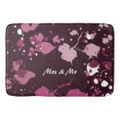 Tapis De Bain Abstrait Pink Paint Splter Drops (Devant)