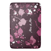 Tapis De Bain Abstrait Pink Paint Splter Drops (devant Vertical)