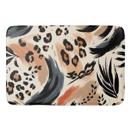 Tapis De Bain Abstrait Poster de animal exotique peint Leopard (Devant)