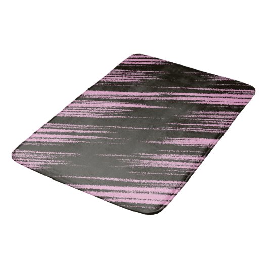 Tapis De Bain Abstrait rose et noir (Angle)