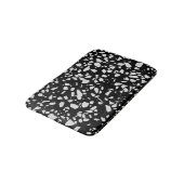 Tapis De Bain Abstrait Terrazzo Mosaic Motif noir et blanc (Angle)