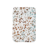 Tapis De Bain Abstrait Terrazzo Mosaic rouille Brown & Motif ble (Devant (Vertical))