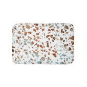 Tapis De Bain Abstrait Terrazzo Mosaic rouille Brown & Motif ble (Devant)