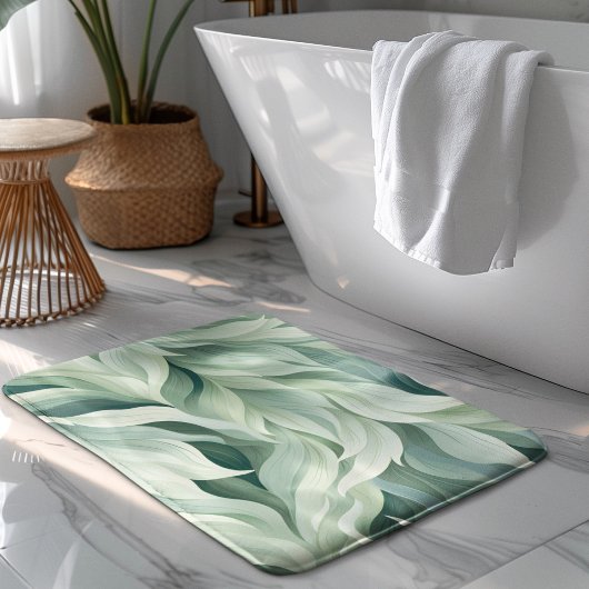 Tapis De Bain Abstrait vert Feuille Motif Nature Arrière - plan